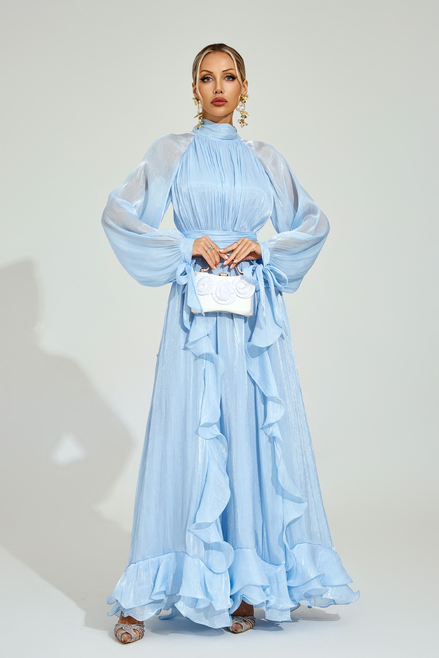 Dorviel Ruffled Maxi Dress In Blue
