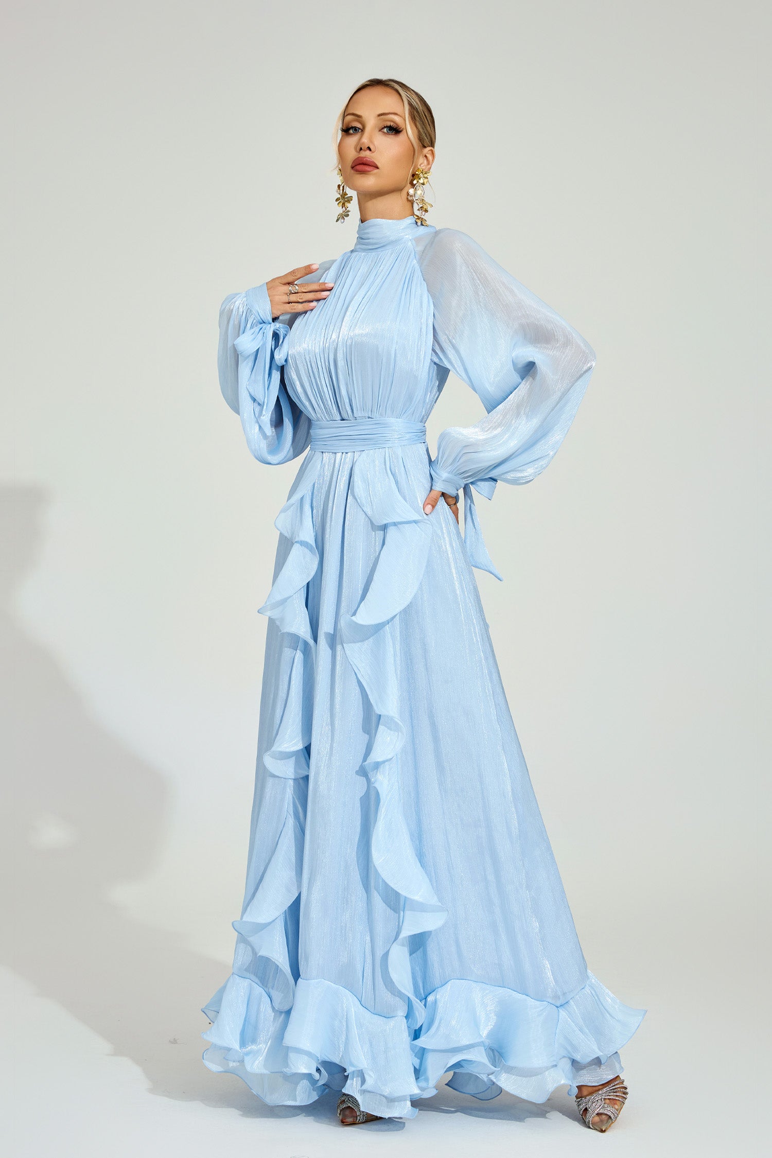 Dorviel Ruffled Maxi Dress In Blue