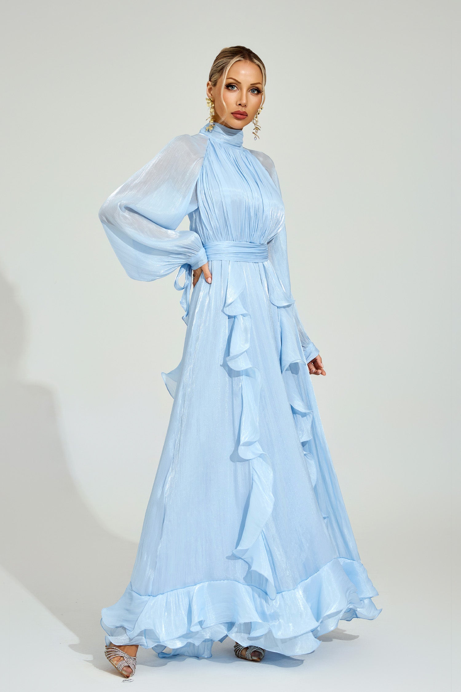 Dorviel Ruffled Maxi Dress In Blue
