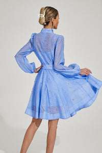 Wryssa Diamond Embellished Mini Dress In Blue