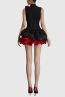 Alyvia Flower Appliqué Mini Dress