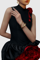 Alyvia Flower Appliqué Mini Dress