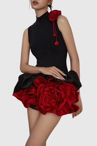 Alyvia Flower Appliqué Mini Dress