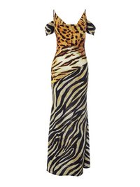 Hryonix Cowl Neck Leopard Maxi Dress