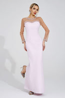 Ryvenor Pink Sheer Maxi Dress