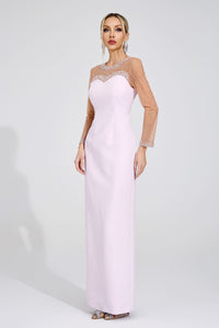 Ryvenor Pink Sheer Maxi Dress