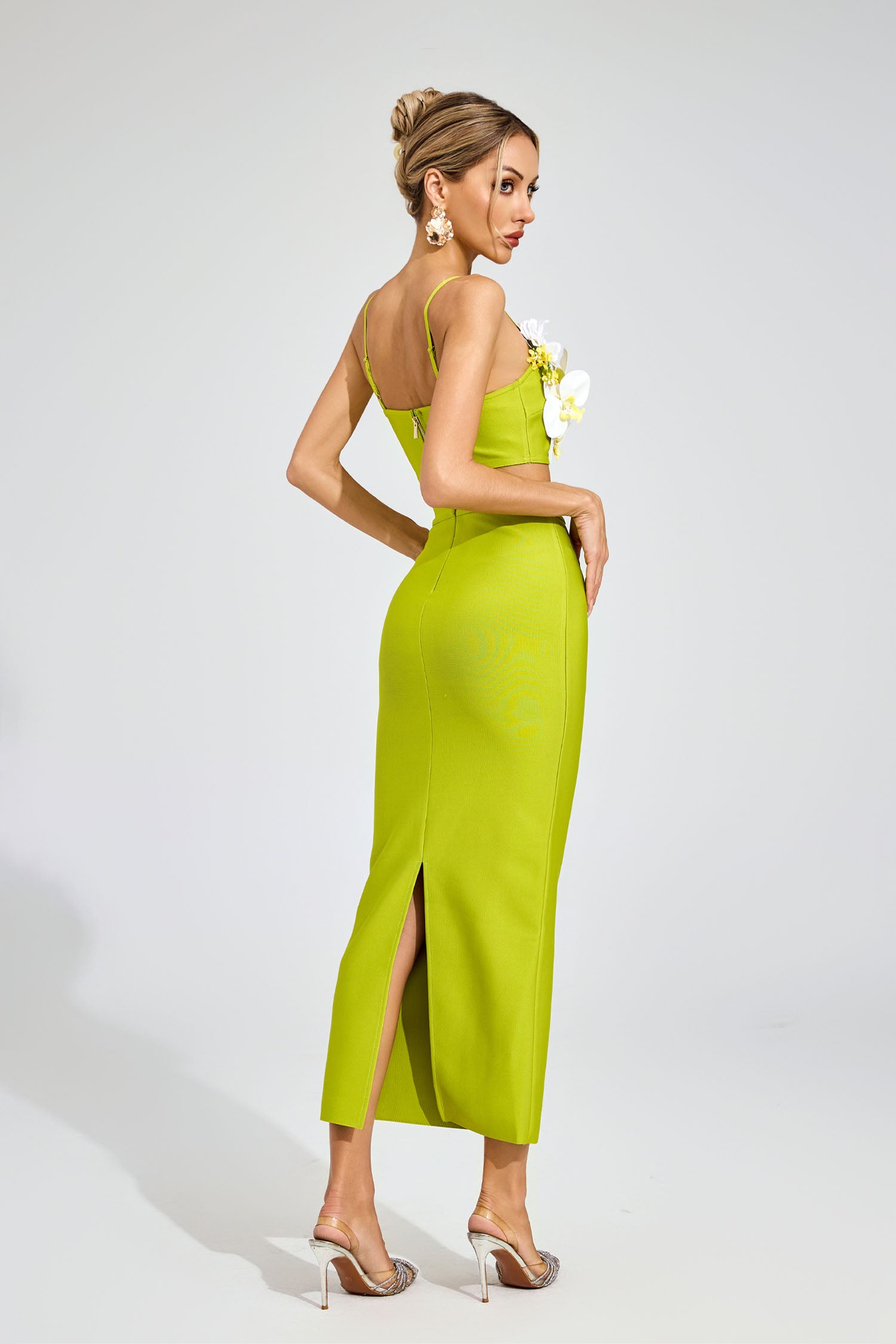 Elthion Flower Bandage Set In Green