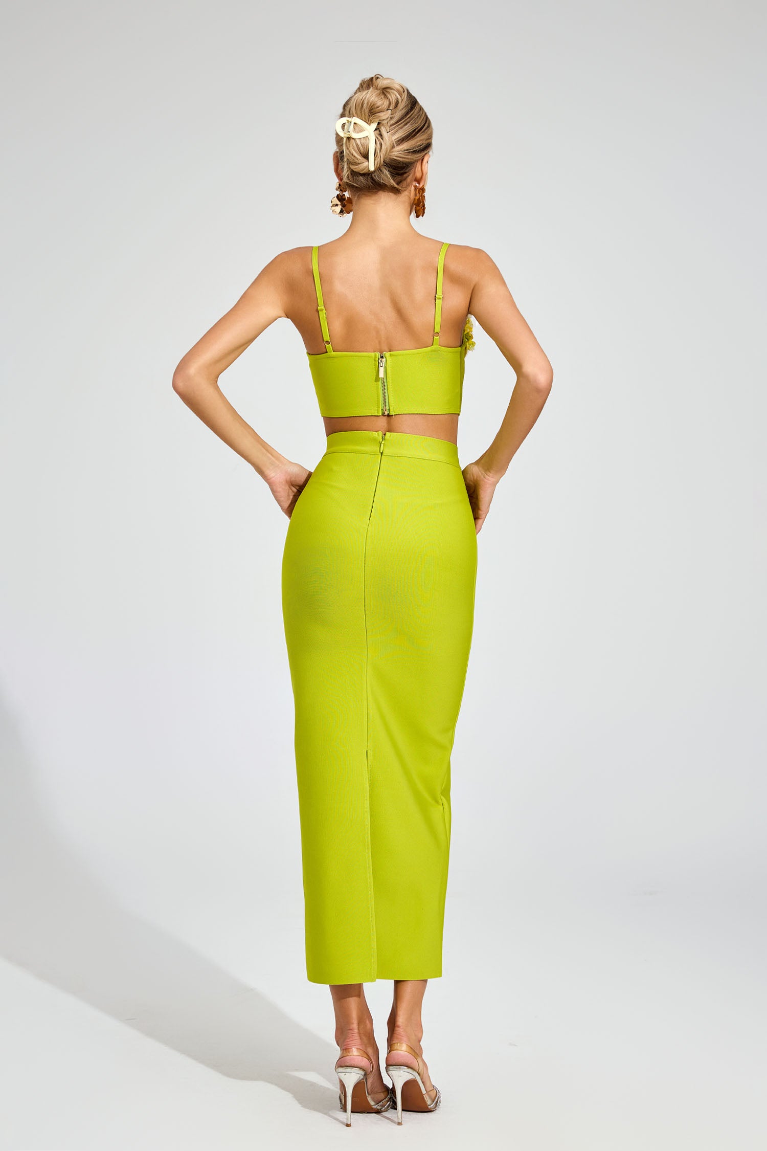 Elthion Flower Bandage Set In Green