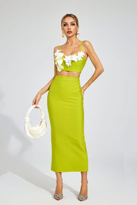 Elthion Flower Bandage Set In Green