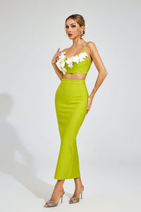 Elthion Flower Bandage Set In Green