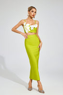 Elthion Flower Bandage Set In Green