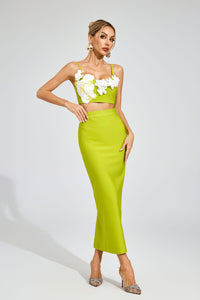 Elthion Flower Bandage Set In Green