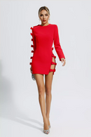 Verree Cutout Bow Mini Dress In Red