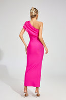 Eryndra Diamond Bandage Maxi Dress In Rose Red