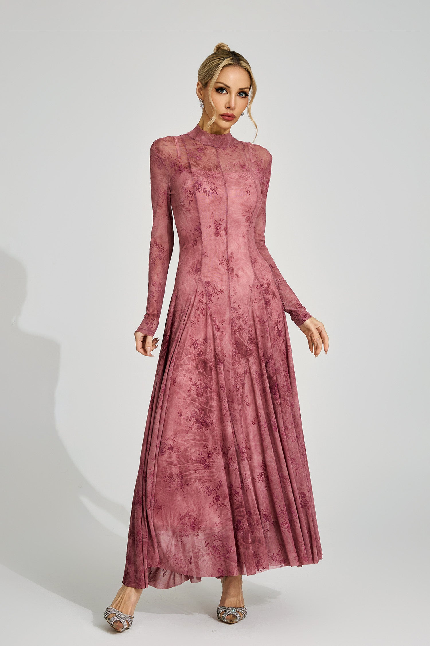 Firouz Pink Floral Maxi Dress