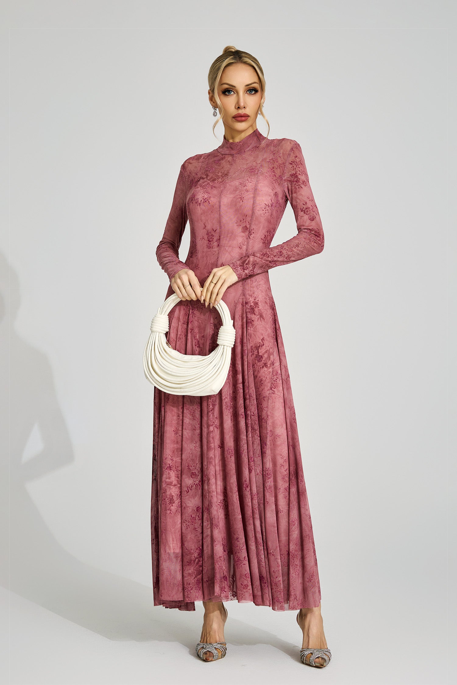 Firouz Pink Floral Maxi Dress