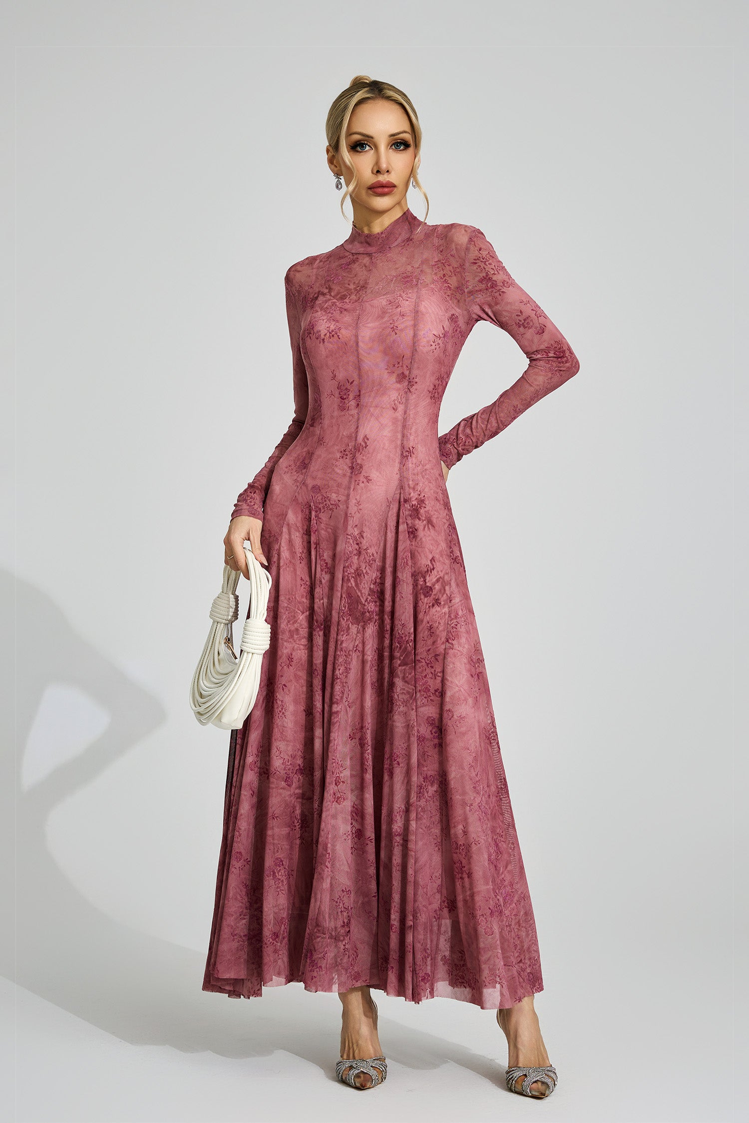 Firouz Pink Floral Maxi Dress