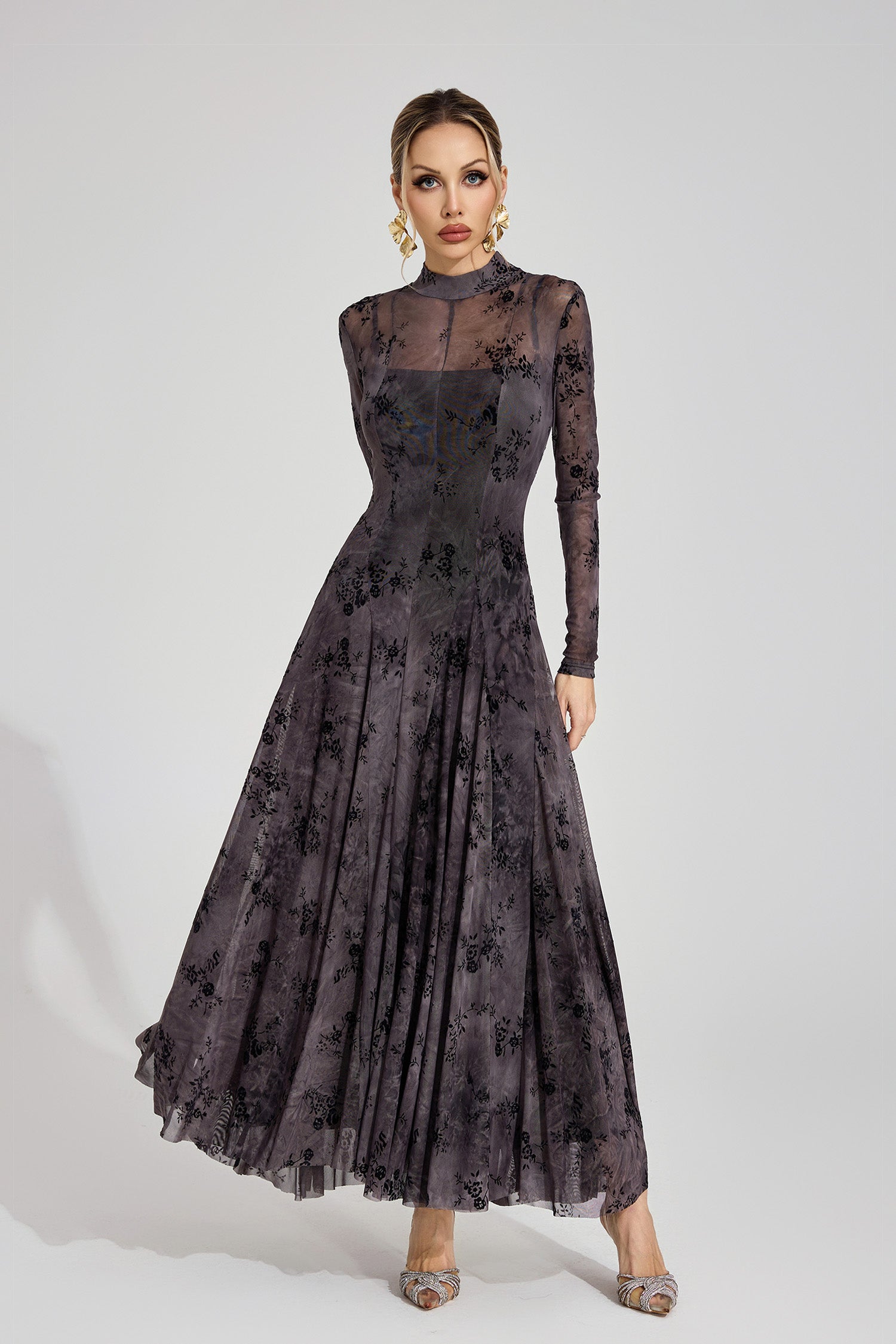 Firouz Black Floral Maxi Dress