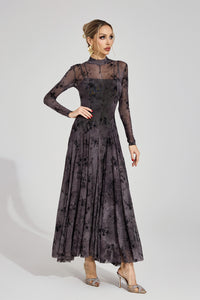 Firouz Black Floral Maxi Dress