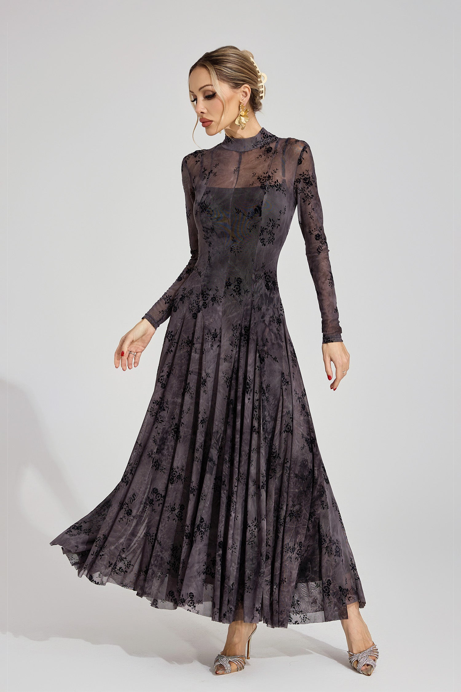 Firouz Black Floral Maxi Dress