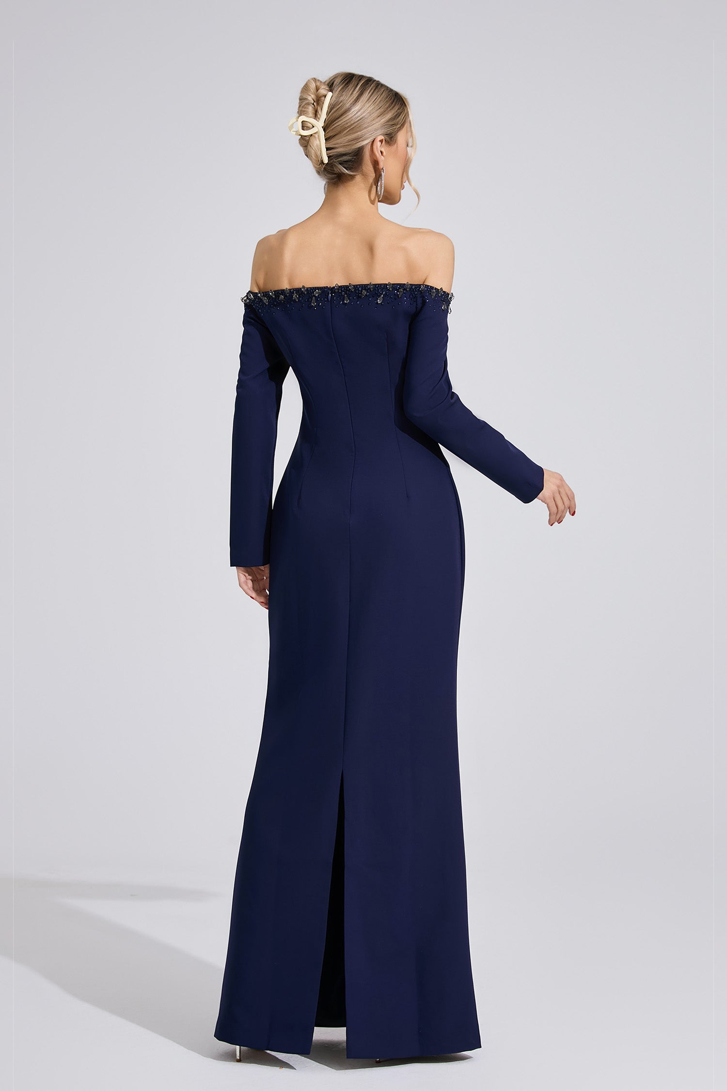 Xandrelis Dark Blue Diamond Maxi Dress