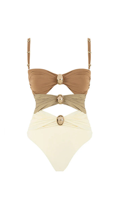 Keaton Color Block Cutout One Piece Swimsuit