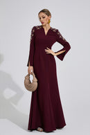 Einya Pearl Maxi Dress In Burgundy