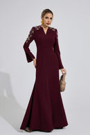 Einya Pearl Maxi Dress In Burgundy