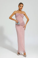 Tahoe Off Shoulder Maxi Dress In Pink