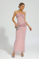 Carey Pink Off Shoulder Maxi Dress