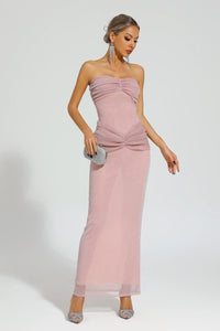 Carey Pink Off Shoulder Maxi Dress