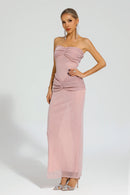 Carey Pink Off Shoulder Maxi Dress
