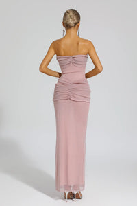 Tahoe Off Shoulder Maxi Dress In Pink