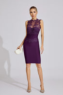 Farhod Lace Bandage Midi Dress In Purple
