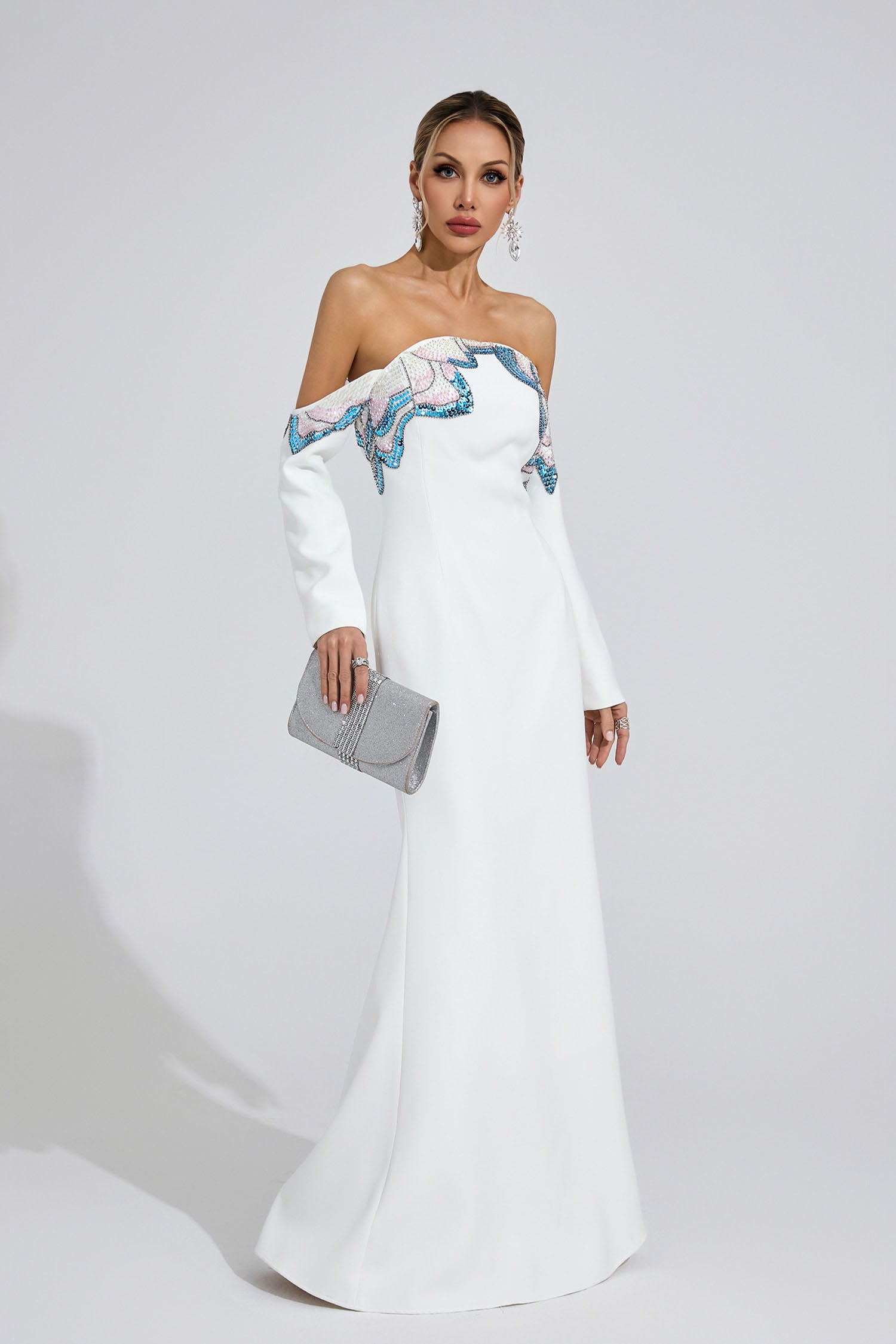 Rhyldor White Diamond Maxi Dress