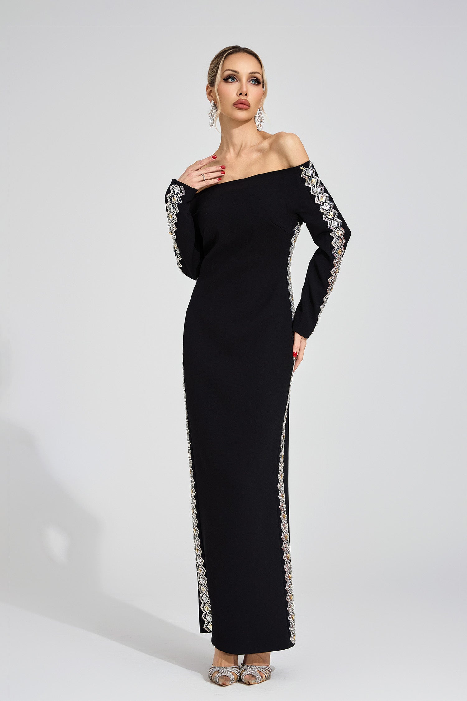 Faeloris Black Diamond Maxi Dress