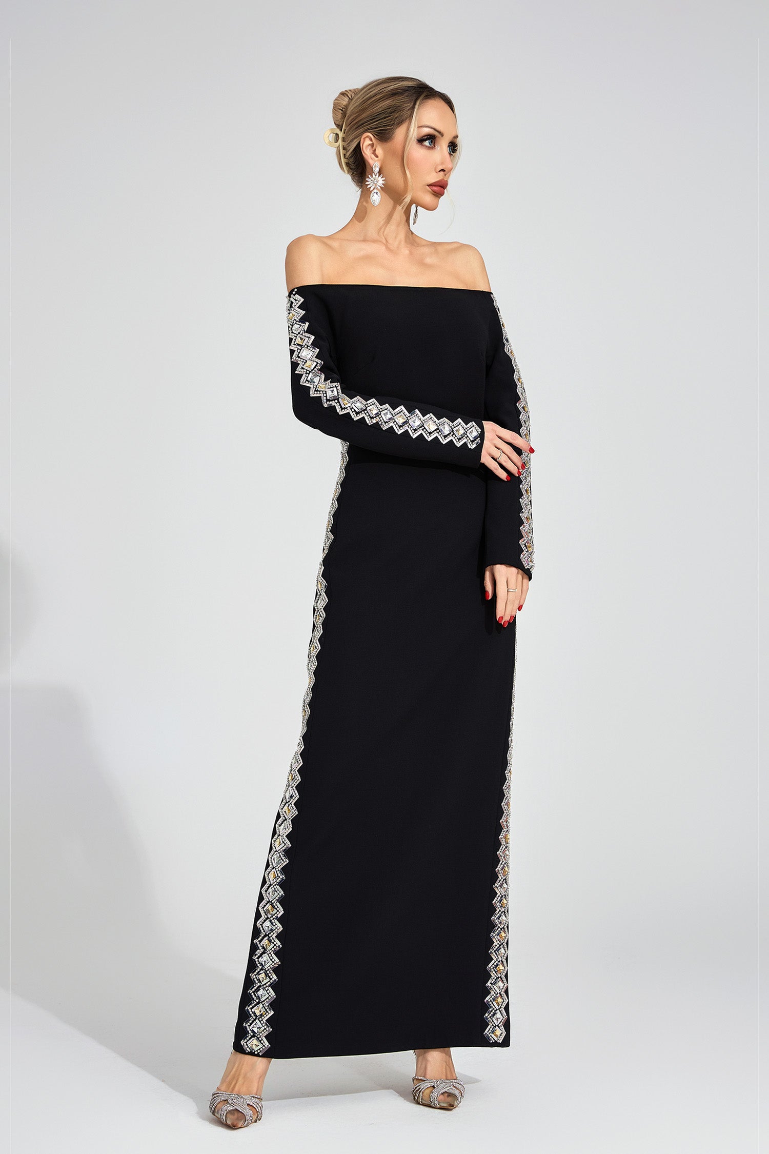 Faeloris Black Diamond Maxi Dress
