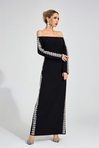 Faeloris Black Diamond Maxi Dress