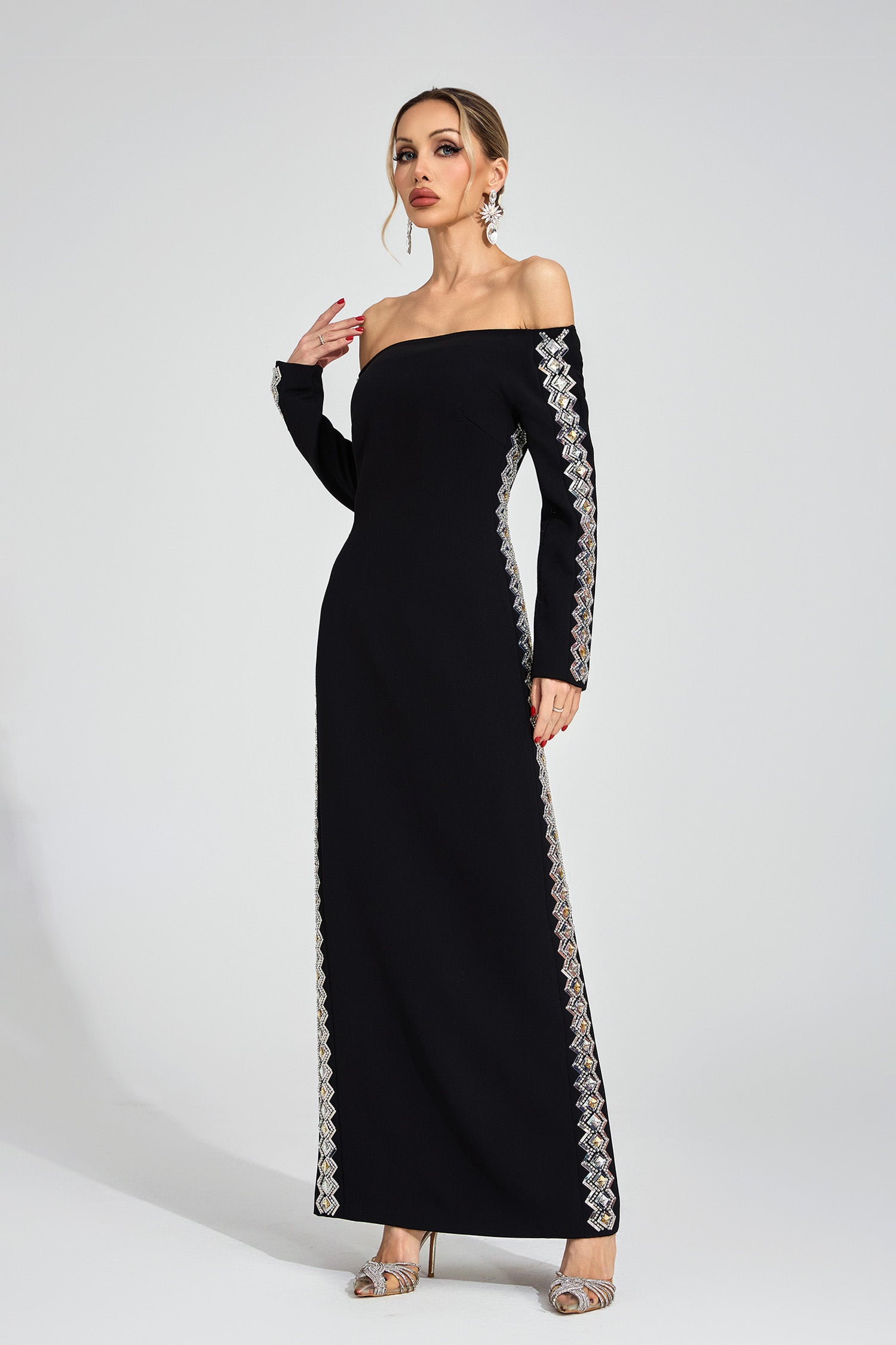 Faeloris Black Diamond Maxi Dress