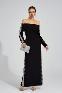 Faeloris Black Diamond Maxi Dress