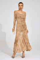 Iverdan Apricot Printed Maxi Dress