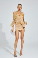 Dyrion Diamond Mini Dress In Champagne