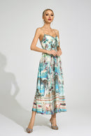 Lorthane Green Print Maxi Dress