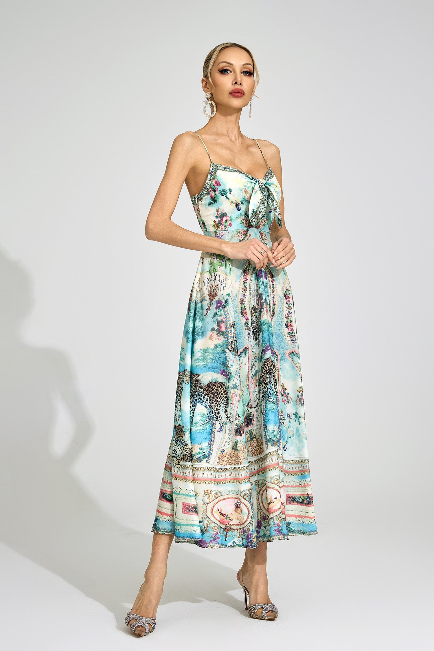Lorthane Green Print Maxi Dress