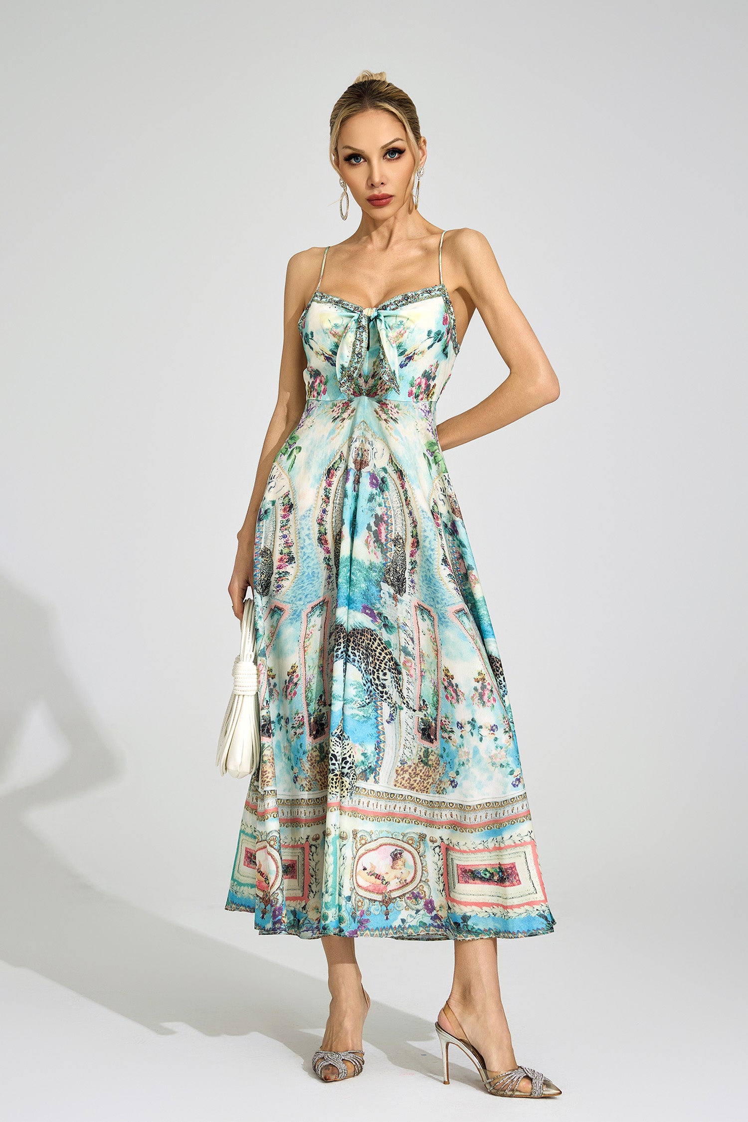 Lorthane Green Print Maxi Dress