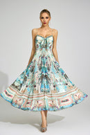 Lorthane Green Print Maxi Dress