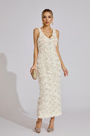 Gryoxin Floral Maxi Dress In White