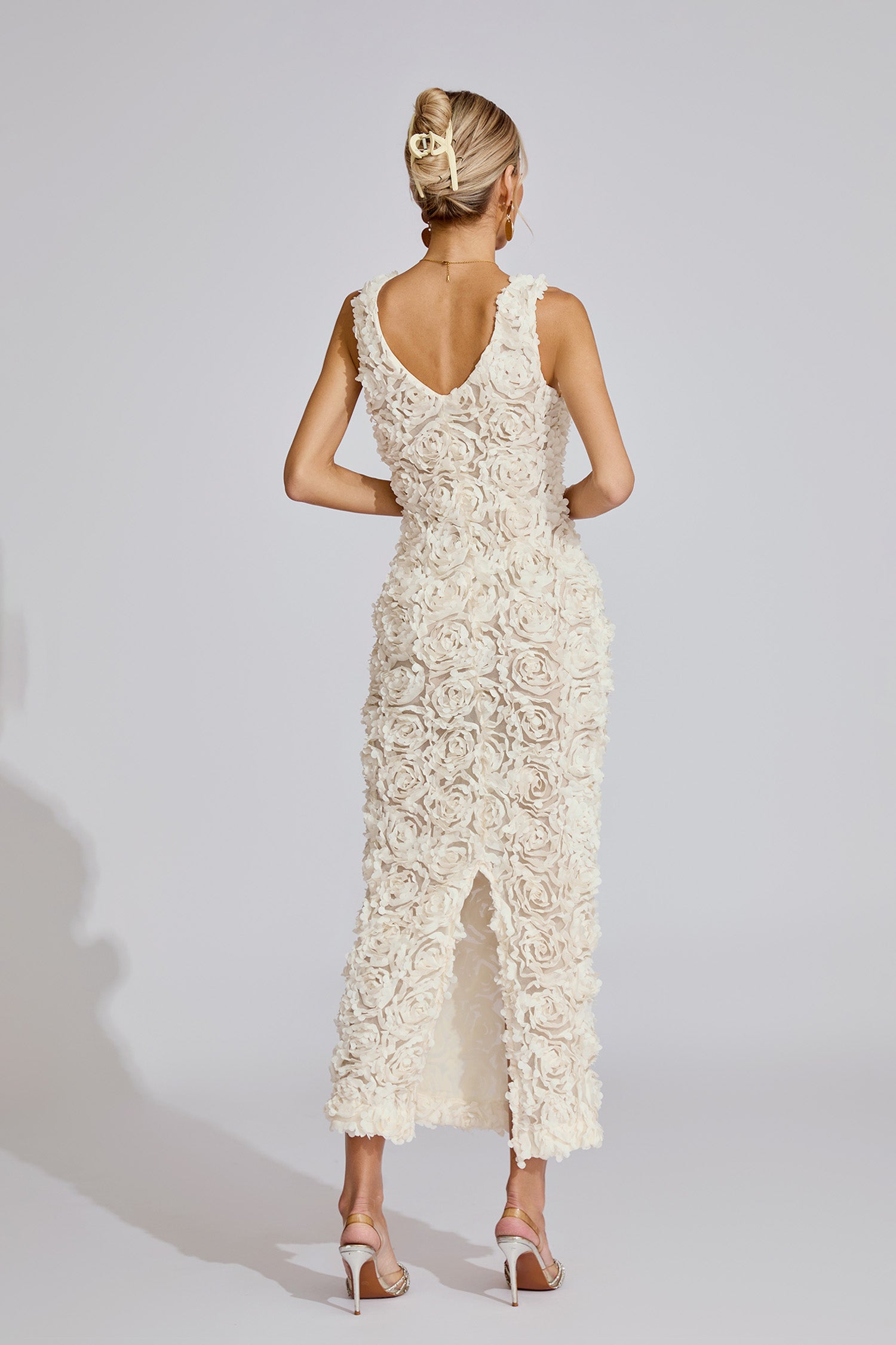 Gryoxin Floral Maxi Dress In White