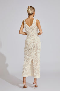 Gryoxin Floral Maxi Dress In White