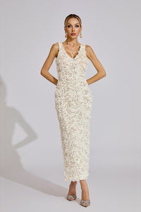 Gryoxin Floral Maxi Dress In White